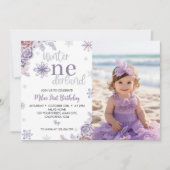 Winter Onederland Anniversaire Photo Invitation (Devant)