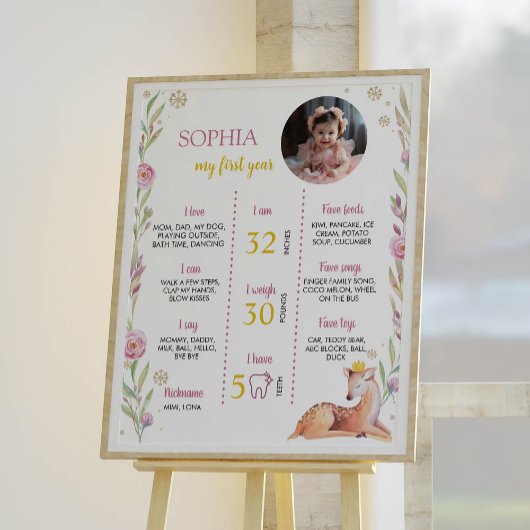 Winter Onederland Anniversaire Photo Jalon Poster