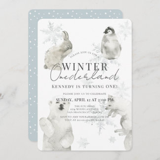 Winter Onederland Arctic Animals Kaart