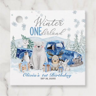 Winter Onederland Arctisch Dieren Jongen 1e Verjaa Bedankjes Labels
