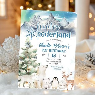 Winter Onederland Arctisch Dieren Jongen Eerste Ve Kaart