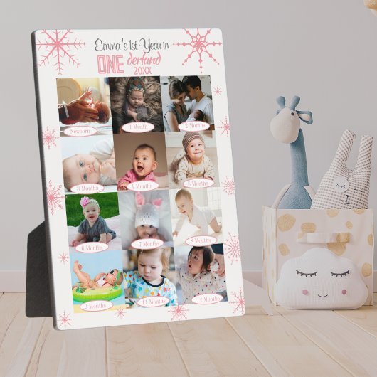Winter onederland Baby's 1e jaar fotocollage Fotoplaat