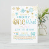 Winter ONEderland Birthday Invitation - Boy - WB Kaart (Staand voorkant)