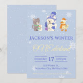 Winter ONEderland Birthday Invitation Kaart (Voorkant / Achterkant)
