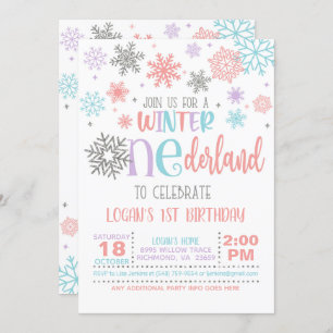 Winter ONEderland Birthday Invitation - PPB - WH Kaart