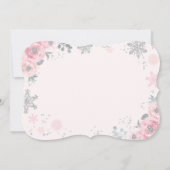 Winter ONEderland Birthday Invitation roze Silver Kaart (Achterkant)