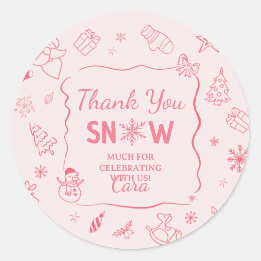 Winter Onederland Birthday Party Sticker (Devant)