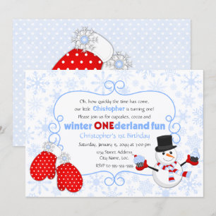 Winter ONEderland Birthday Uitnodiging