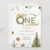 Winter Onederland Birthday Uitnodiging (Voorkant)