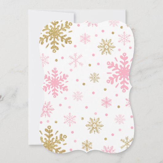 Winter ONEderland Birthday Uitnodiging roze goud (Achterkant)