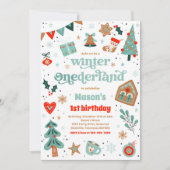 Winter ONEderland Blue Kerstmis feestdag Kaart (Voorkant)