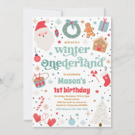 Winter ONEderland Blue Kerstmis feestdag Kaart