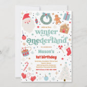 Winter ONEderland Blue Kerstmis feestdag Kaart (Voorkant)