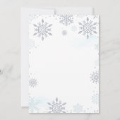 Winter Onederland Blue Silver Snowflake Birthday Kaart (Achterkant)