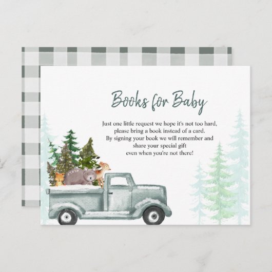 Winter ONEderland Books for Baby Uitnodiging Briefkaart (Voorkant / Achterkant)