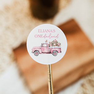 Winter Onederland Bosdieren 1e Verjaardag Ronde Sticker