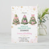 Winter Onederland bow tree invitation (Debout devant)