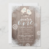 Winter Onederland Boy 1er anniversaire Invitation (Devant)