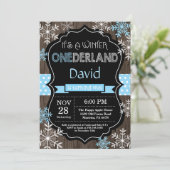 Winter Onederland Boy 1er Anniversaire Invitation (Debout devant)