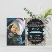Winter Onederland Boy 1er Anniversaire Invitation (Debout devant)