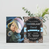 Winter Onederland Boy 1er Anniversaire Invitation (Debout devant)