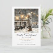 Winter ONEderland Boy 1st Birthday Kaart (Staand voorkant)