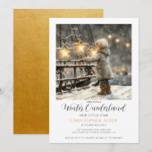 Winter ONEderland Boy 1st Birthday Kaart (Voorkant / Achterkant)