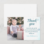 Winter Onederland Boy Carte de remerciements avec (Devant / Derrière)