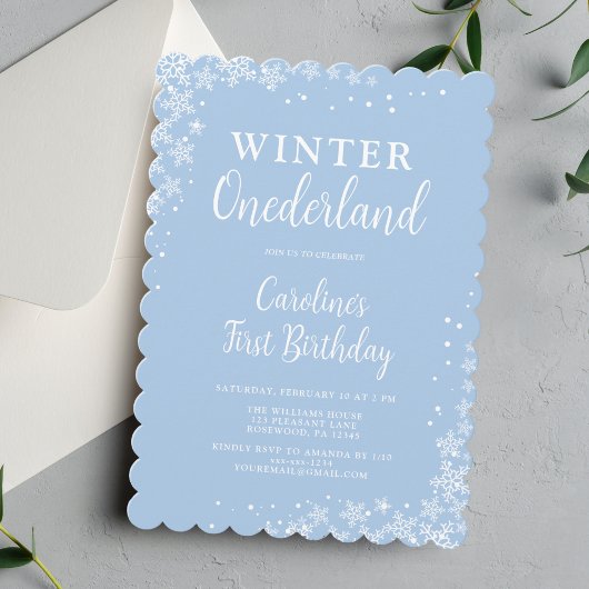 Winter Onederland Boy First Birthday Invitation