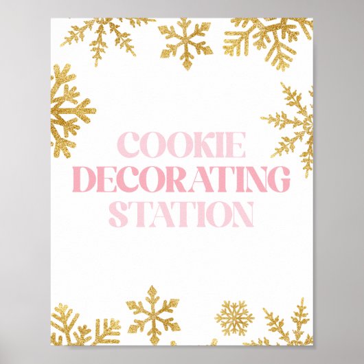 Winter Onederland Décoration de biscuits Rose Or (Devant)