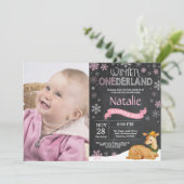 Winter Onederland Deer 1er Anniversaire Invitation (Debout devant)