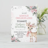 Winter Onederland deer invitation (Debout devant)