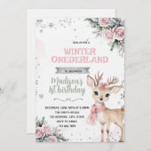 Winter Onederland deer invitation (Devant / Derrière)