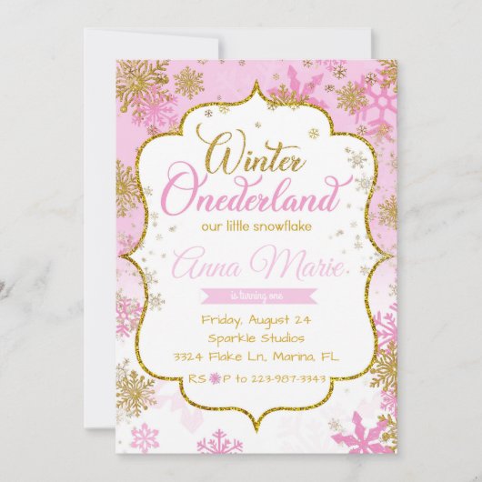 Winter Onederland Eerste uitnodiging op zaterdag (Voorkant)