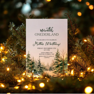 Winter Onederland Eerste verjaardag Kaart