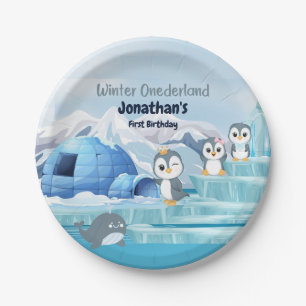 Winter Onederland Eerste Verjaardag Schattigee Pin Papieren Bordje