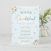 Winter Onederland Eerste verjaardag van de Eerste  Kaart (Staand voorkant)
