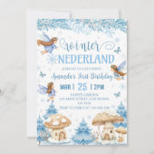 Winter Onederland Fairy 1e verjaardag Kaart (Voorkant)