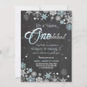 Winter Onederland fête d'anniversaire invitation B (Devant)