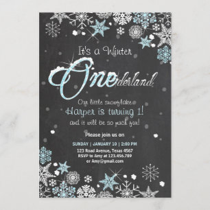 Winter Onederland fête d'anniversaire invitation B