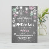 Winter Onederland fête d'anniversaire invitation M (Debout devant)