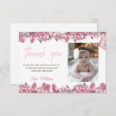 Winter Onederland fille Carte de remerciements ave (Devant / Derrière)