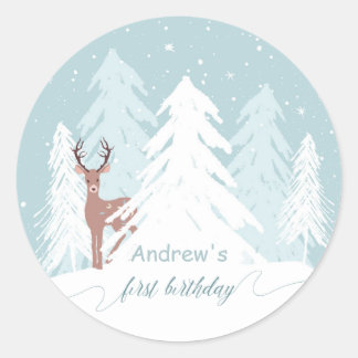 Winter Onederland First Birthday Custom Sticker