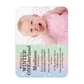 Winter Onederland Foto Verjaardag Uitnodiging Magneet (Verticaal)