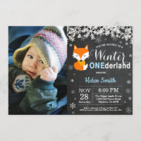 Winter Onederland Fox Boy 1st Birthday