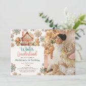 Winter Onederland Gingerbread Kerstdag Kaart (Staand voorkant)