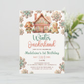 Winter Onederland Gingerbread Kerstdag Kaart (Staand voorkant)