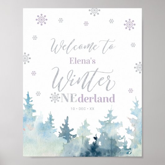 Winter onederland Girl 1er anniversaire Affiche de (Devant)