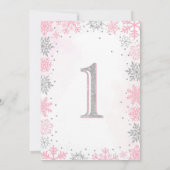 Winter Onederland Girl 1er Anniversaire Invitation (Dos)