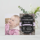 Winter Onederland Girl 1er Anniversaire Invitation (Debout devant)